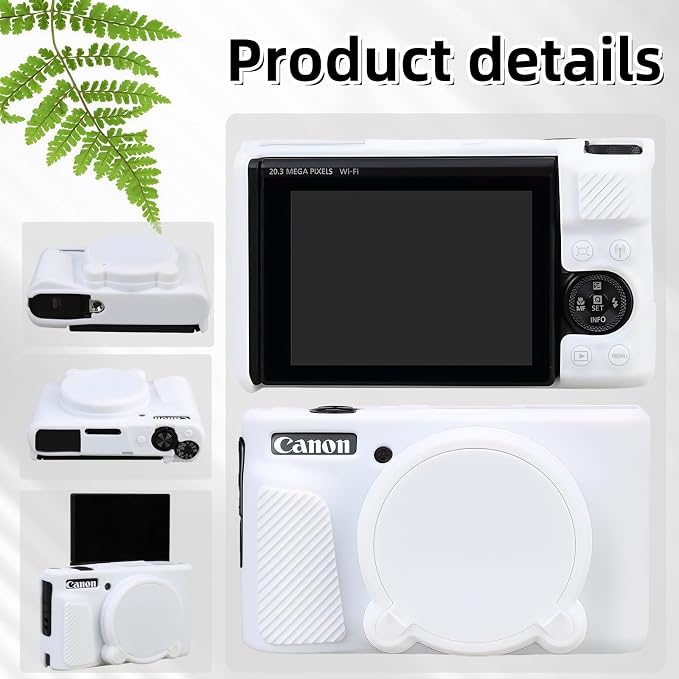 Camera Case for Canon PowerShot SX740/ SX730 Digital Camera, SX740 HS Case | Soft Silicone Protective Case Removable Lens Cover, Comes with 2 Screen Protectors and 1 Wrist Strap. (White) - Image 5
