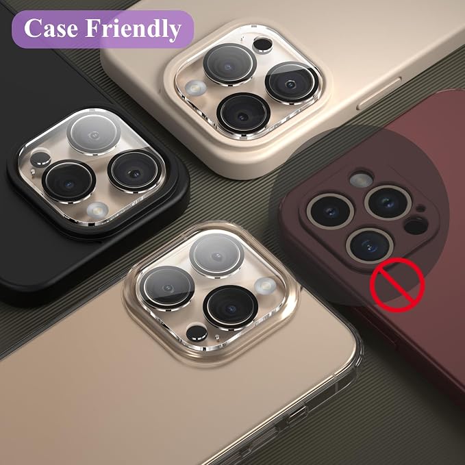 YWXTW [5 Pack Designed for iPhone 16 Pro Max Camera Lens Protector, for iPhone 16 Pro Camera Lens Protector, Night Shooting Mode, Anti Scratch HD Clear 9H Hardness Tempered Glass - Image 6