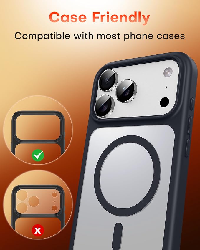TOCOL Camera Lens Protector for iPhone 17 Pro Max/iPhone 17 Pro Tempered Glass HD Individual Scratch Resistant Camera Cover Accessories Case Friendly 2 Pack（Gray） - Image 7