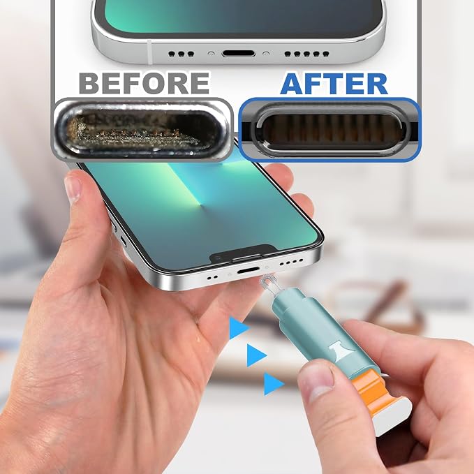 iPhone Cleaning Kit for Charging Port, Cleaner Kit for AirPod Phone, Mint | Multi-Tool, iPhone Cleaner, Repair Lightning Cable USB C Speaker Charger iPad Connector, Compact Portable, with Storage Case - Image 4