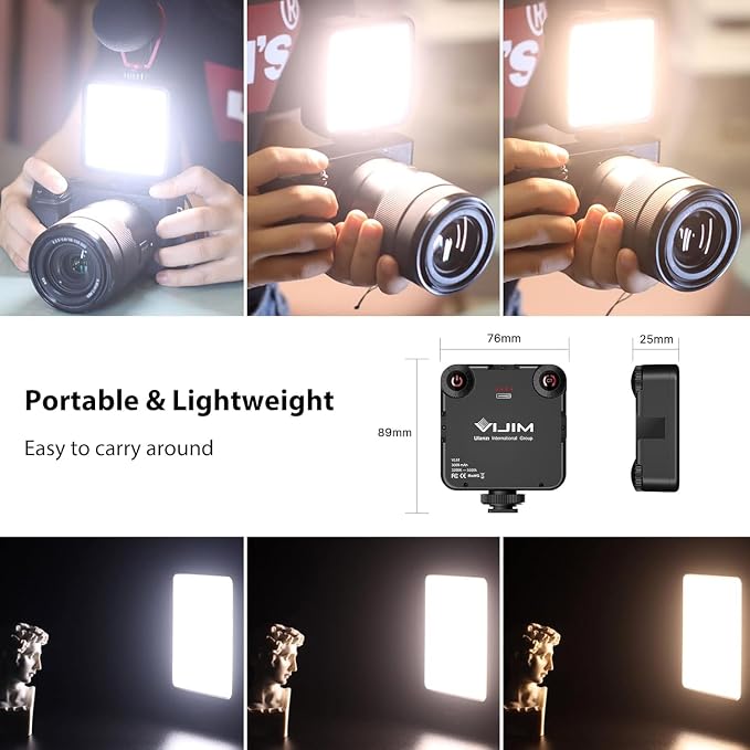 VIJIM VL81 On Camera LED Video Light, 3 Cold Shoe Expandable Fill Light | 3000mAh Rechargeable Bi-Color 3200K-5600K Dimmable Panel Portable Photography Lighting for Phone YouTube Vlog Live Streaming - Image 4