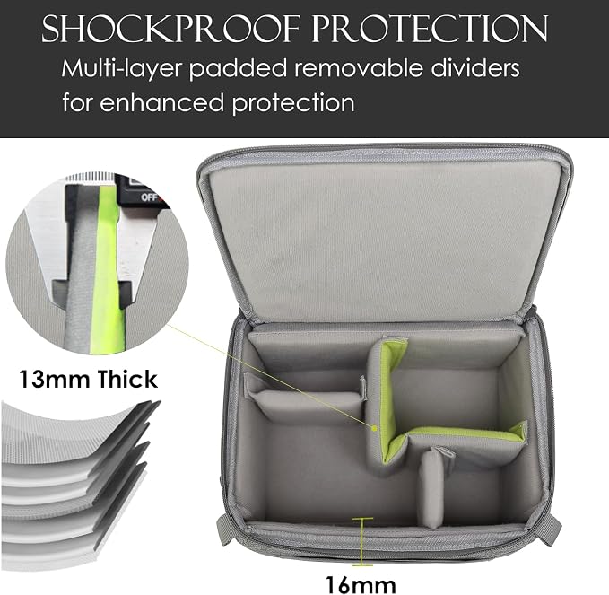 Camera Insert Bag,Shockproof &Pressure-proof Dual Opening Camera Lens Cube Case Bag,Digital DSLR SLR Mirrorless Cameras Accessories Storage Pouch Compatible for Canon,Nikon,Sony,Panasonic（S） - Image 7
