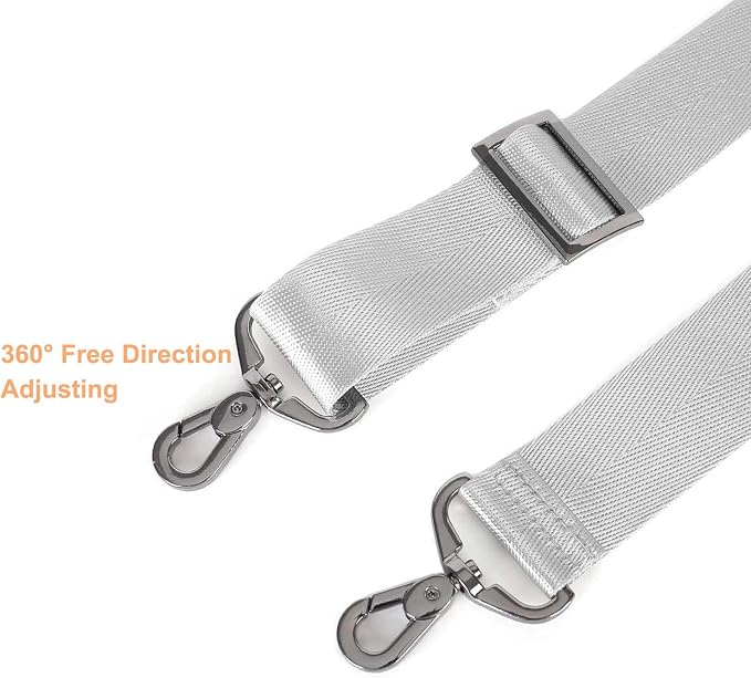 MOSISO 56 inch Shoulder Strap, Adjustable Soft Universal Non-Slip Strap | Thick Replacement Strap, Fit Padded with Metal Swivel Hooks for Laptop Shoulder Bag/Laptop Messenger Bag, Gray - Image 3