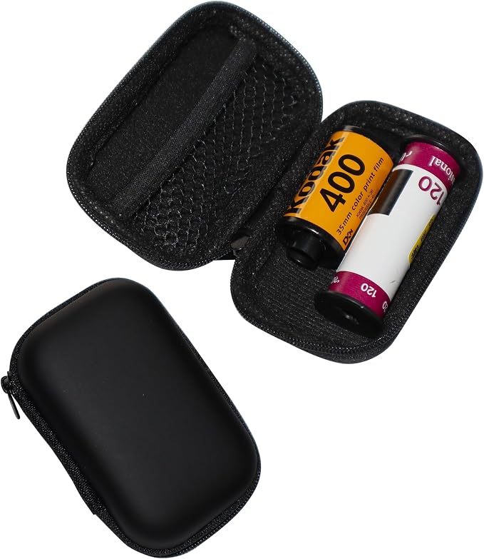 Film Storage Case, EVA Hard Shell Film Storage Bag for 135/120 Film – Zipper Case Holds 3 Rolls of 135 or 2 Rolls of 120 by YCCLDIPL