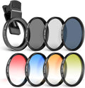 NEEWER 58mm Lens Filter Kit with Clip, CPL + ND32 + Starlight + 4 Graduated Colors, Compatible with iPhone 17 16 16e 15 14 Pro Max Canon Nikon Sony Camera | CPL + ND32 + Starlight + 4 Graduated Colors, Compatible with iPhone 17 16 16e 15 14 Pro Max Can... by Neewer