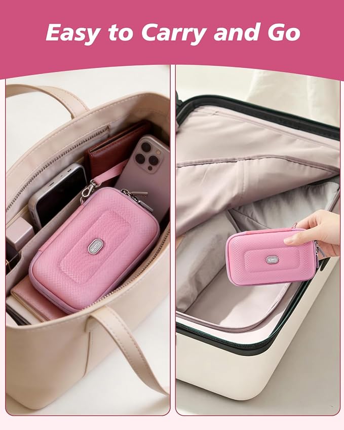 Krypthos Camera Case for Canon G7 X Mark III with SD Card Storage (Pink) | Compatible with Kodak Pixpro FZ45, Canon G7X Mark III，CAMKORY DC403, Travel Small Cameras, Protective, Durable, Easy to Carry - Image 7
