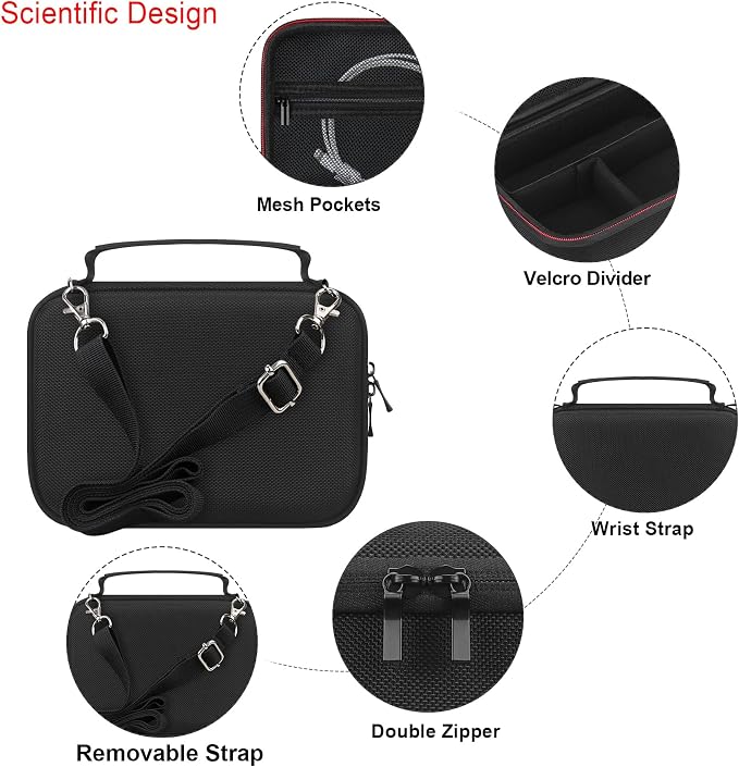 Elonbo Carrying Case for Sony ZV-1F / ZV-1 / ZV-1 II Digital Camera, Black | Sony ZV 1F Vlogging Camera Hard Travel Protective Bag, Vlogger Accessory Kit Tripod Microphone Grip Organizer Holder - Image 4