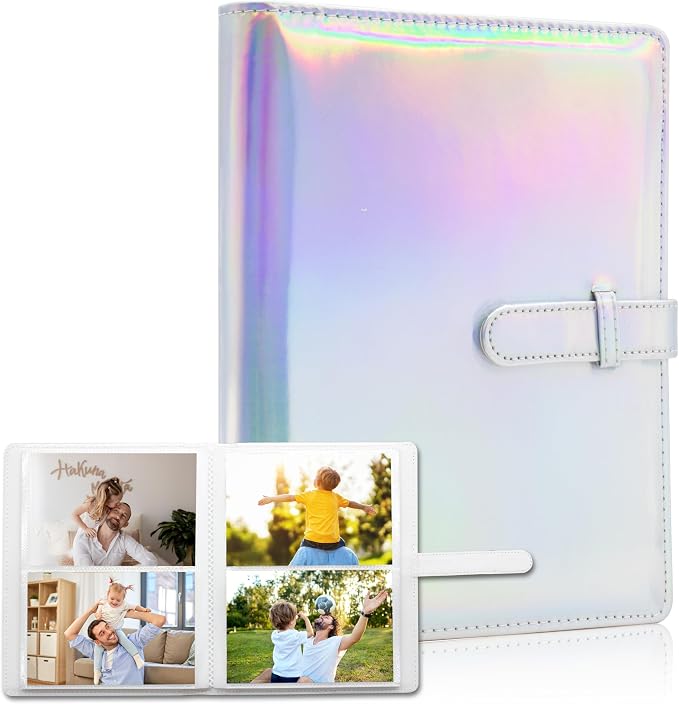 Small Photo Album 4x6 with 152 Pockets Mini Picture Book Leather Cover Portable Wallet Photo Storage for Family Graduation Wedding Travel Gift (Magic Silver) by Ablus