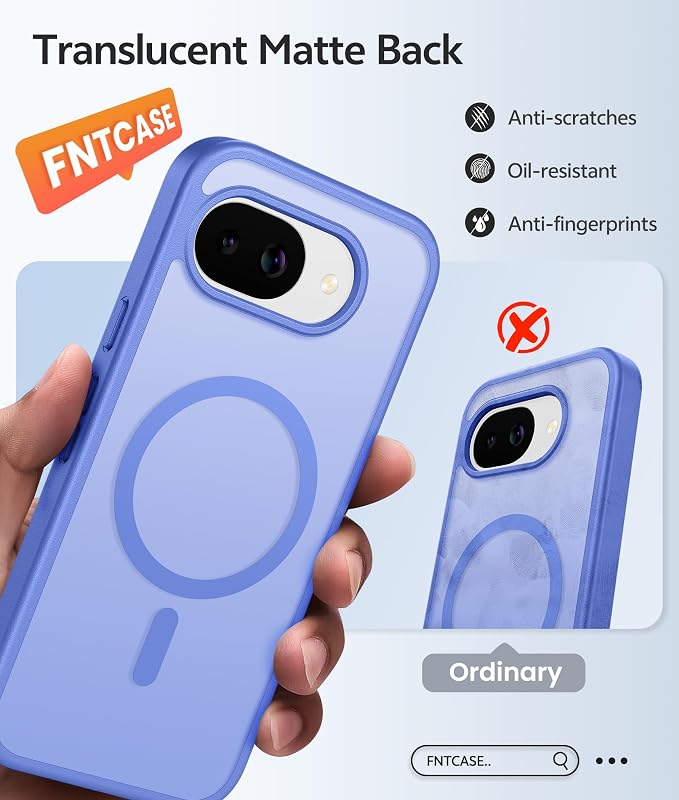 FNTCASE for Google Pixel 10a Case, Fit for Magsafe, with Screen Protector | Translucent Matte Magnetic Back, 14FT Military Grade Drop Protection, Slim Shockproof Protective Phone Cover, Ultramarine - Image 6