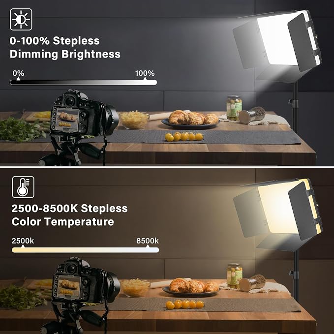 Led Video Light Panel Light with Barn Doors, 4000mAh Rechargeable - Image 4