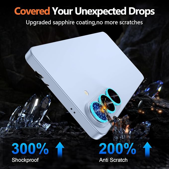 for Samsung Galaxy S26 Camera Lens Protector, Individual Metal Ring Tempered Glass Lens Cover, [Strong Adsorption] Scratch Resistant Ultra-Thin HD Clear Lens Cover, 1 Set-Blue Shine - Image 7
