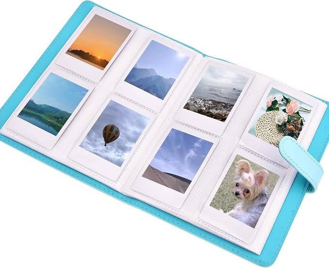 Sunmns Accessories Bundle Kit Compatible with Fujifilm Instax Mini 13 12 11 9 8 90 70 Instant Camera, Include Album, Film Stickers, Photo Frames, Hanging Frame, Strap (Blue) - Image 2