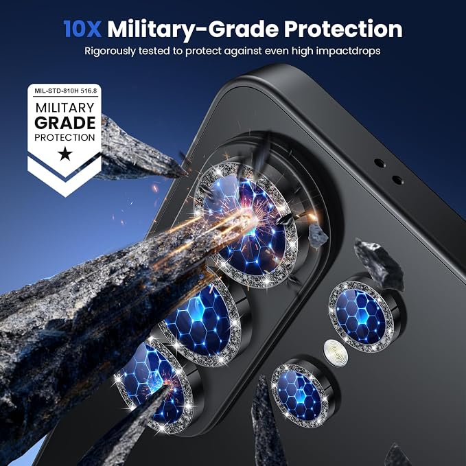 WSKEN for Samsung Galaxy S26 Ultra Camera Lens Protector - Ultra Thin | Case Friendly, 9H Shatterproof Tempered Glass, Anti Scratch Metal Circle, Camera Screen Protector Cover Accessories, Glitter - Image 4