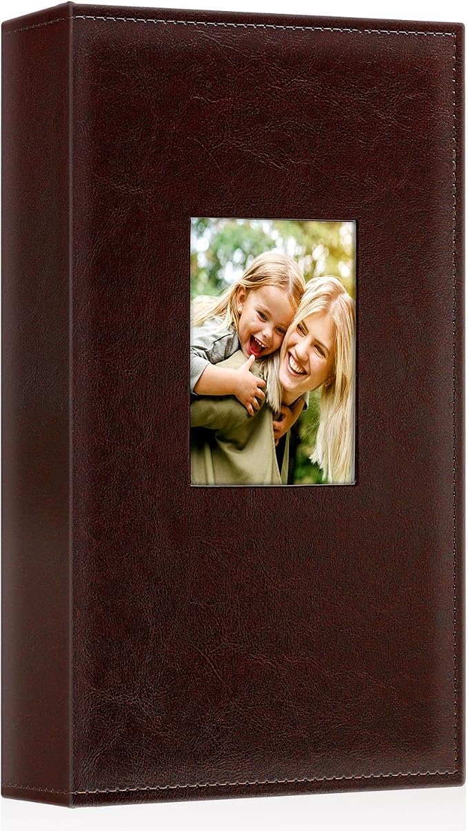 Ywlake Photo Album 4x6 300 Pockets, Leather Photo Albums Holds 300 Horizontal Only Pictures Brown by Ywlake
