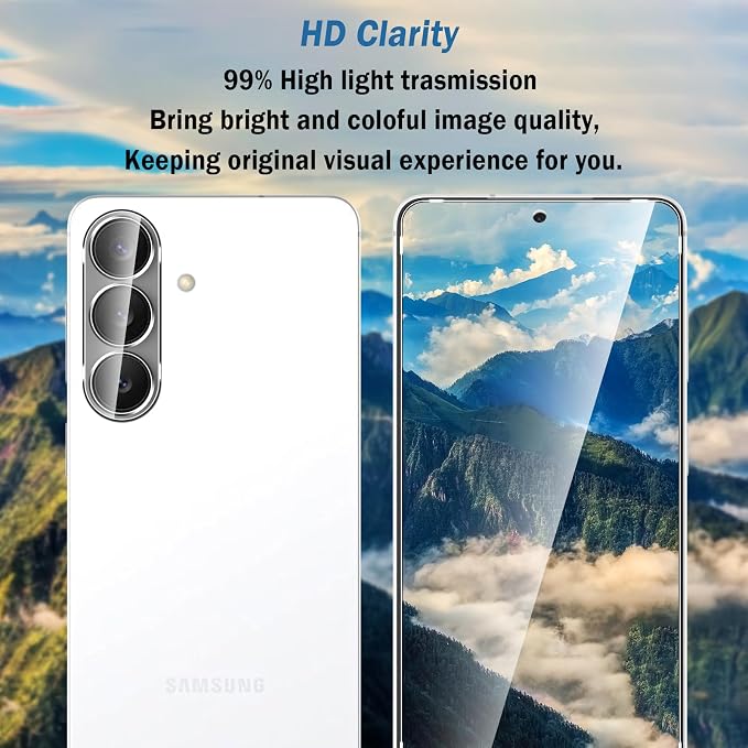 2+2 Pack for Samsung Galaxy S26 Screen Protector with Camera Lens Protector,Full Coverage 9H Tempered Glass Film,HD Clear Scratch Resistant,Bubble-Free for Samsung Galaxy S26 Screen Protector - Image 8