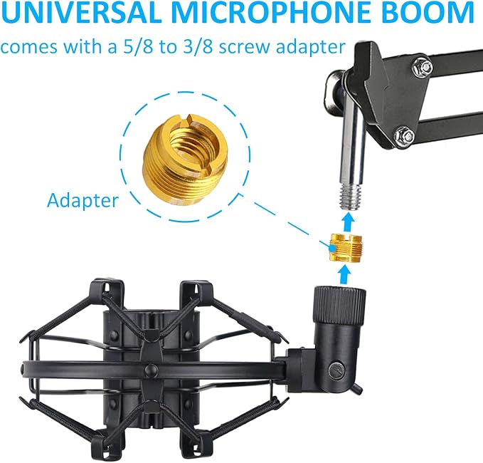 SUNMON SM58S Microphone Shock Mount Holder with Foam Windscreen for Absorbe Vibration and Noise, Pop Filter Suitable for SM58S, SM58 Dynamic Mic - Image 5