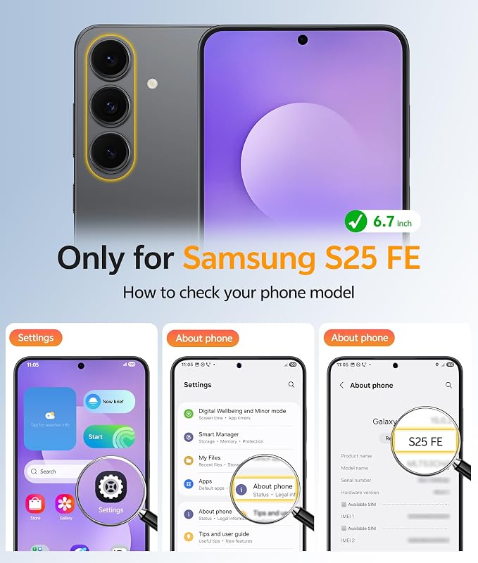 FNTCASE for Samsung Galaxy S25 FE Case, Fit for Magsafe, Screen Protector | Translucent Matte Magnetic Back, 14FT Military Grade Drop Protection, Slim Shockproof Protective Phone Cover, Purple - Image 2