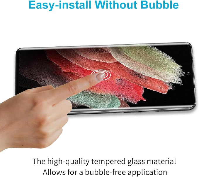 Didisky 3+2 Pack Screen Protector for Samsung Galaxy S21 Ultra Tempered Glass and Camera Lens Protector,3D Curved Full Coverage,Scratch-Resistant, HD,Easy to Use,Bubble Free, 9H - Image 6