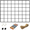 ODOXIA 1 Pack Wire Wall Grid Panel | Hanging Home, Office & Kitchen Décor | Mesh Storage Organizer & Picture Frame | Grid Panels | Memo & Photo Grid | Photo Wall | Metal & Black by Odoxia