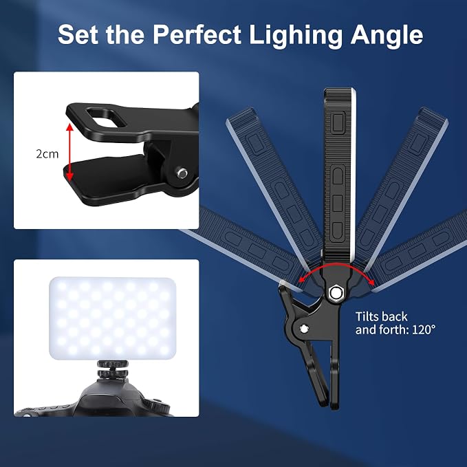 King Ma Selfie Light, LED Light with 3 Modes & Clip Rechargeable Vlog Light | Portable LED Selfie Light with Clip & 3 Modes for iPhone/ Camera/ Computer Rechargeable Vlog Light for TikTok Streaming-Video - Image 4