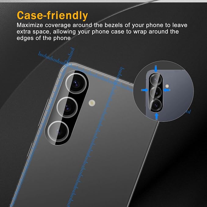 3 Pack Camera Lens Protector for Samsung Galaxy S24 | Tempered Glass,Anti-Fingerprint,9H Hardness,Scratch Resistant,Easy to Install,Bubble Free,HD Clarity - Image 3