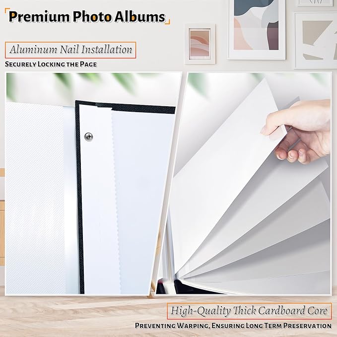 Artfeel Photo Album Self Adhesive Scrapbook,Large Photo Book for 4x6,5x7,8x10 Pictures,DIY Album for Baby Wedding Family Travel Birthday,with Metallic Pen and Scraper - Image 4