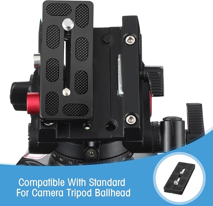 Frienda Quick Release Plate Tripod 1/4-20 DSLR,100mm 1/4''and 3/8'',Black | Tripod Mount Plate, Camera Tripod Mount for DSLR Camera Tripod Ball Head , Metal, 1.9 x 1.5 x 0.4 Inch - Image 5