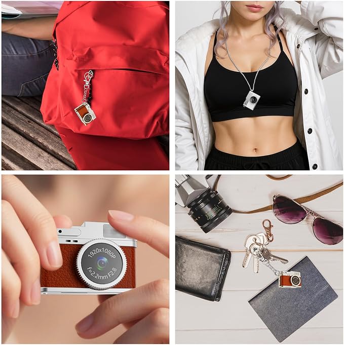 LKT 1080P Mini Keychain Camera with 32GB Card & OTG Adapter, Portable Pocket Digital Camera with Retro Filters & Screen, Tiny HD Camcorder for Phone Transfer, Travel, Kids, and Gifts - Image 4