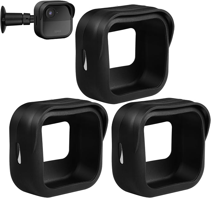 Tonton 3 Pack Silicone Skin Case for All-New Blink Outdoor 4 (4th Gen) / Blink Outdoor 2K+, Weatherproof Protective Silicone Cover with Sunshade, for Blink Outdoor 4 Smart Security Camera, Black by TONTON