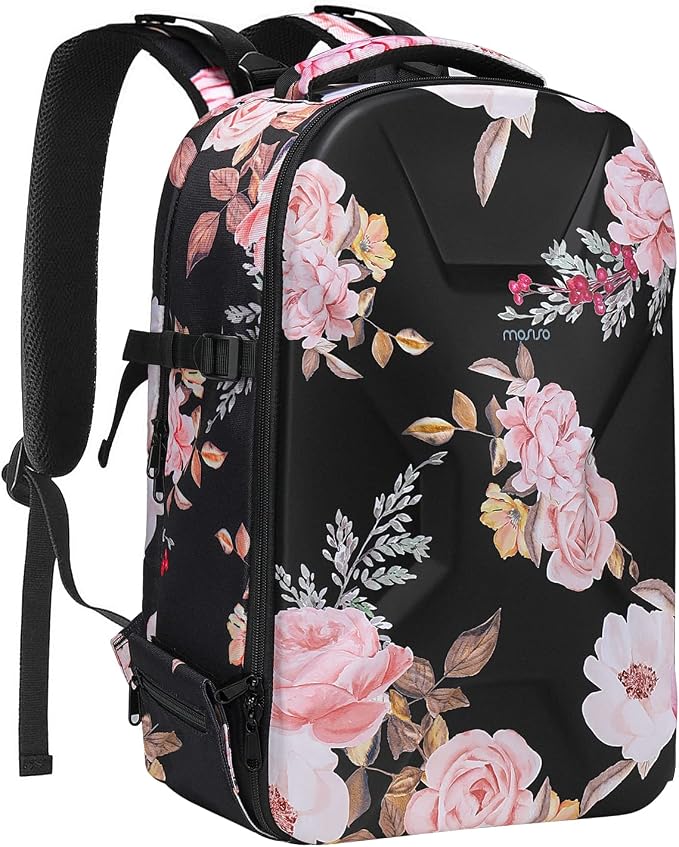 MOSISO Camera Backpack, DSLR/SLR/Mirrorless Photography Camera Bag, Black | Peony Waterproof Hardshell Case with Tripod Holder & Laptop Compartment Compatible with Canon/Nikon/Sony/DJI Mavic Drone by MOSISO