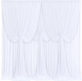 4 Panels White Backdrop Curtains for Wedding Party Wrinkle Free Backdrops Curtain Drapes Fabric Decorations Photo Back Drop Cloth for Baby Shower Photography Stage Reception 20ft(W) x 12ft(H) by Tao-GePartyDecorations
