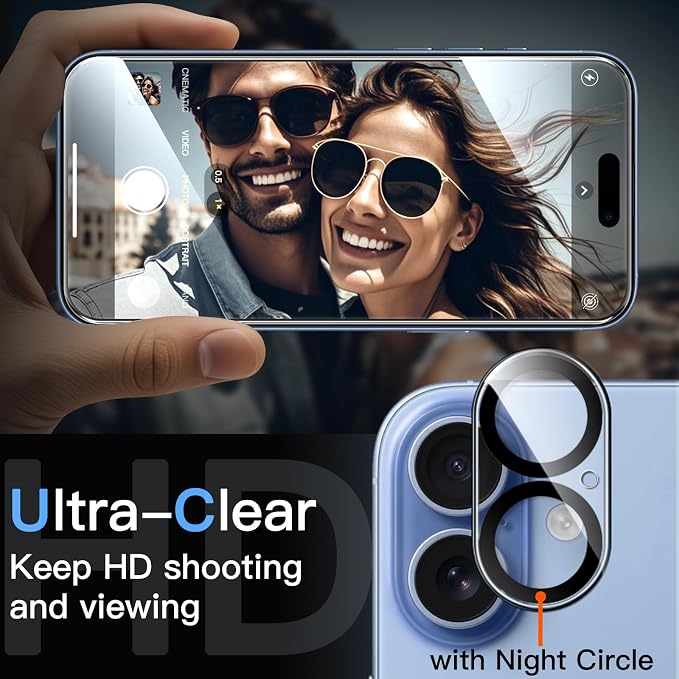 JETech Screen Protector for iPhone 17, 2+2 Pack | with Camera Lens Protector, HD Clear Tempered Glass, Anti-Scratch Protection, Easy Installation Tool - Image 5