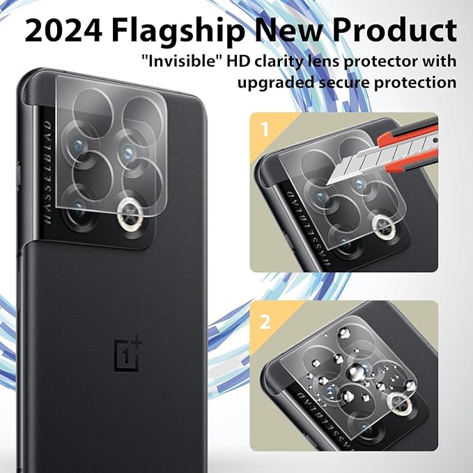 WILLONE 2+2 Pack for OnePlus 10 Pro Screen Protector | Camera Lens Protector, 9H Tempered Glass, Fingerprint Unlock, HD Clear, Phone Case Fit - Image 2