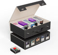 ZLCA Trading Card Storage Box 5-Row with Handle, MTG Storage Box | Holds 3900+ Cards with Commander Display, Top Loaders Organizer Case for TCG PTCG Sport Card(Black&Gold) by ZLCA