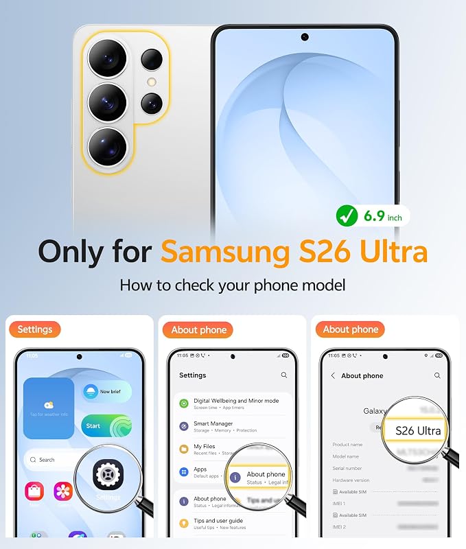 FNTCASE for Samsung Galaxy S26 Ultra Case, Compatible with Magsafe | Screen Protector, Full Camera Protection, Translucent Matte, 14FT Military Grade Drop Proof, Protective Phone Cover - Image 2