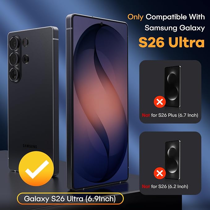 AACL 3-Pack for Samsung Galaxy S26 Ultra Screen Protector Tempered Glass | 9H Glass for S26 Ultra Screen Protector 5G, [Fast Alignment Tool] [Bubble Free] [6.9 Inch] - Image 2