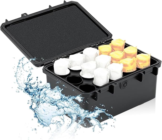 JJC Hard Stable 12 Film Case Holder, IP67 Waterproof Sturdy Secure | Film Container for 15 Rolls 12 Negative Film,Anti-Shock Light-Sealed Negative Film Organizer Storage Box for Travel (No Film by JJC