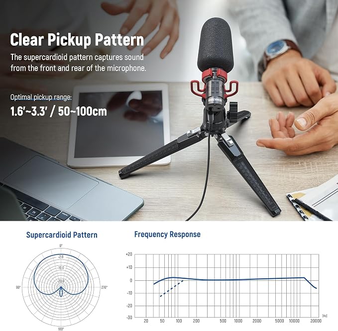 NEEWER Plug & Play Vlog Microphone, 20-20KHz Mini Supercardioid Mic with 3.5mm TRRS, Low Frequency Cut, Gain Control, Two OTG Compatible with iPhone 16 15 S25 Ultra Android Tablet Mac Camera, VM11 - Image 2