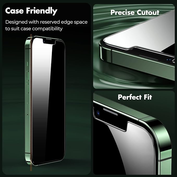 UNBREAKcable Privacy Screen Protector for iPhone 13 Pro Max/14 Plus, 2-Pack | True 28° Anti-Spy, Shatterproof Tempered Glass, 9H Hardness, Easy Install, Bubble-Free, Anti-Scratch, Case Friendly - Image 6