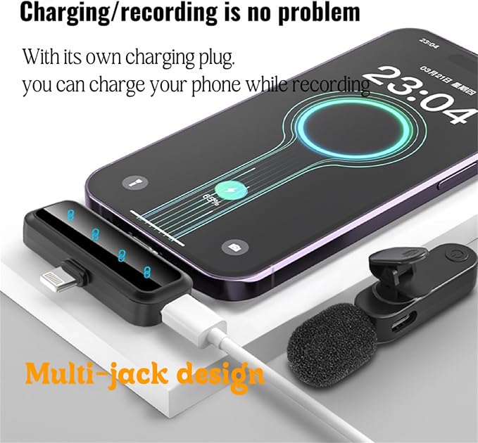 3 in 1/Four in one Wireless Lavalier Microphone for iPhone,iPad,Android,Camera,computer,mini Noise Reduction Recording Mic Ultra-Low Delay,for Vlog/ TikTok/YouTube Live Stream (Upgrade 4mic) - Image 5