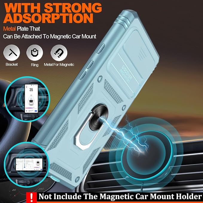 Gritup for Pixel 6 Phone Case: Case Pixel 6 with Screen Protector*2 | Magnetic Stand & Slide Camera Cover | Shock Proof Military-Grade para Google 6 Cover, Green - Image 6