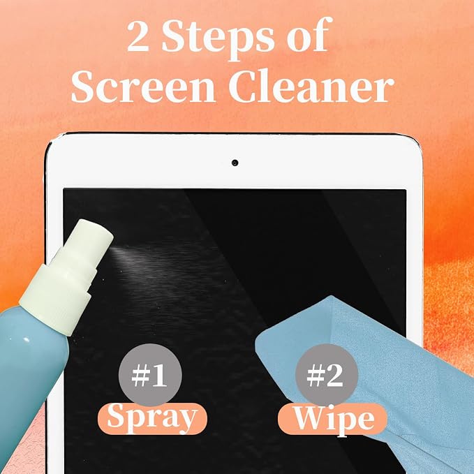 4-Pack Screen Cleaner Spray and 2 Pcs Microfiber Cloth Kit - for LCD, Laptop, PC, MacBook, iPhone, iPad, Computer Monitor, TV, Phone, Tablet, Touchscreen, Eyeglass Lens, and Car Display - Image 3