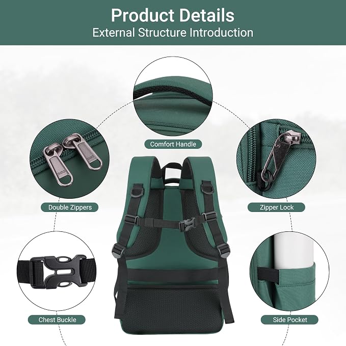 MOSISO Camera Backpack,Photography Camera Bag with Lens Pouch,Emerald Green | DSLR/SLR/Mirrorless Waterproof Hardshell Case, Tripod Holder&15.6 inch Laptop Compartment Compatible with Canon/Nikon/Sony - Image 7