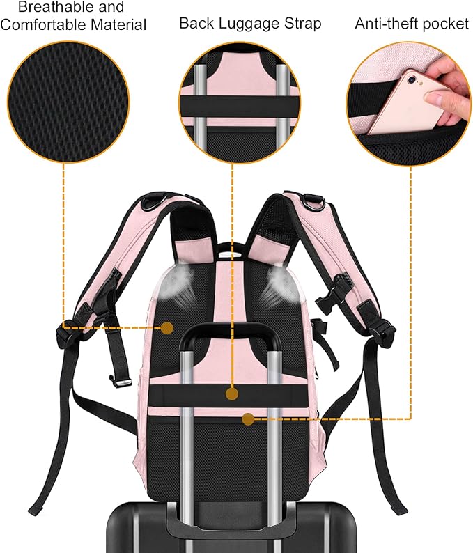 MOSISO Camera Backpack, DSLR/SLR/Mirrorless Photography Camera Bag | 15-16 inch Waterproof Hardshell Case with Tripod Holder&Laptop Compartment Compatible with Canon/Nikon/Sony, Pink - Image 7