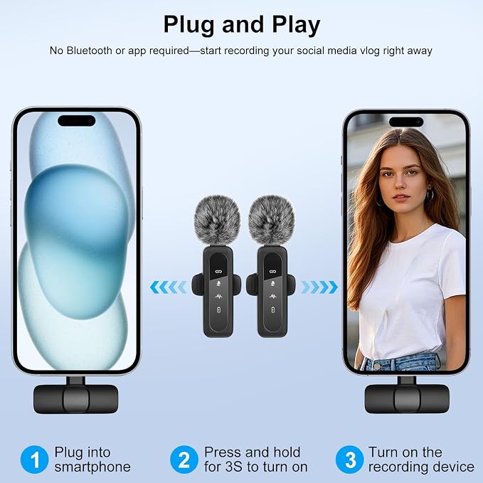 Content Creator Vlogging Kit for iPhone/Android,70-inch Auto Face Tracking Tripod for iPhone with Light and Wireless Microphones,TikTok/YouTube Starter Kit - Image 4