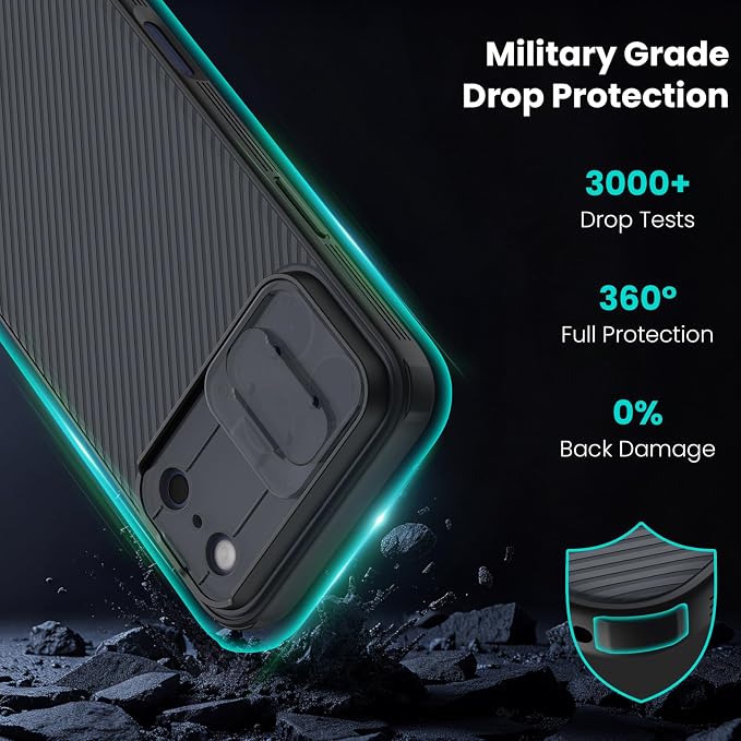 Nillkin for iPhone 17 Pro Max Case with Slide Camera Cover | Full Camera Protection | Thin Slim Fit | Shockproof Protective | Phone Case for iPhone 17 Pro Max, Transparent Black - Image 3