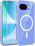 FNTCASE for Google Pixel 10a Case, Fit for Magsafe, with Screen Protector | Anti Yellowing Magnetic Back, 14FT Military Grade Drop Protection, Slim Shockproof Protective Phone Cover, Transparent Clear by FNTCASE