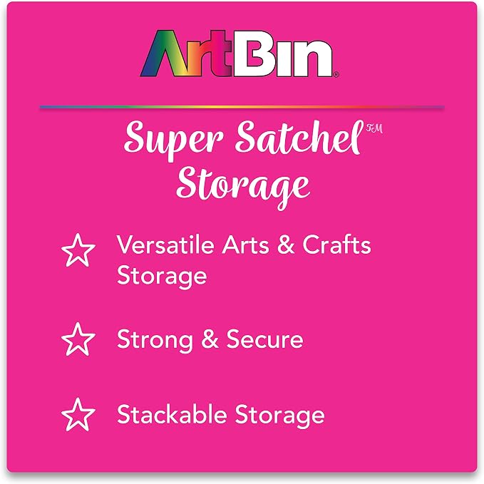 ArtBin 9100AB Super Satchel Slim 1 Open Compartment, Art & Craft Organizer, [1] Plastic Storage Case, Clear - Image 6