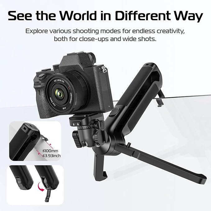 ULANZI TT38 One-Click Opening Vlogging Tripod w Uka F38 Quick-Release | One-Click Open, UKA F38 Quick Release, Cold Shoe, Panoramic Ball Head, Hidden Hook, for Sony Canon Nikon Fujifilm - Image 3