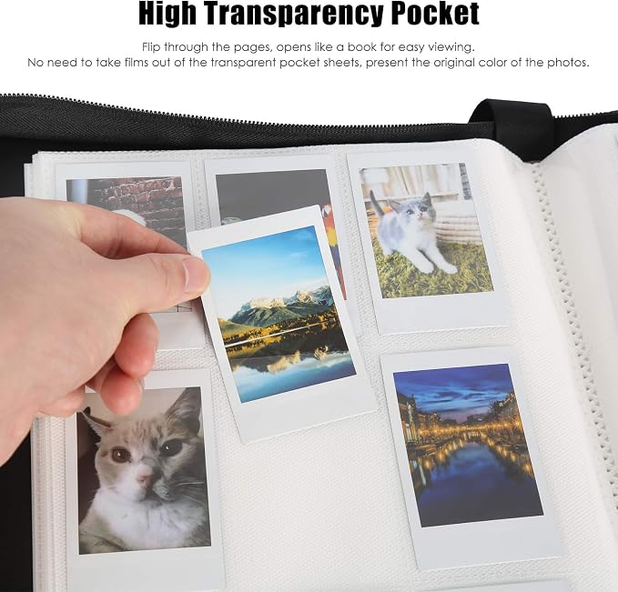 Veicevol 540-Pocket Album for Instax Mini & Polaroid 2x3 inch Photos, Black | Designed for Instax Mini and Polaroid 2x3 Photos, Cover with Zipper Closure, Large Capacity, Holds Up to 540 Photos Securely - Image 3